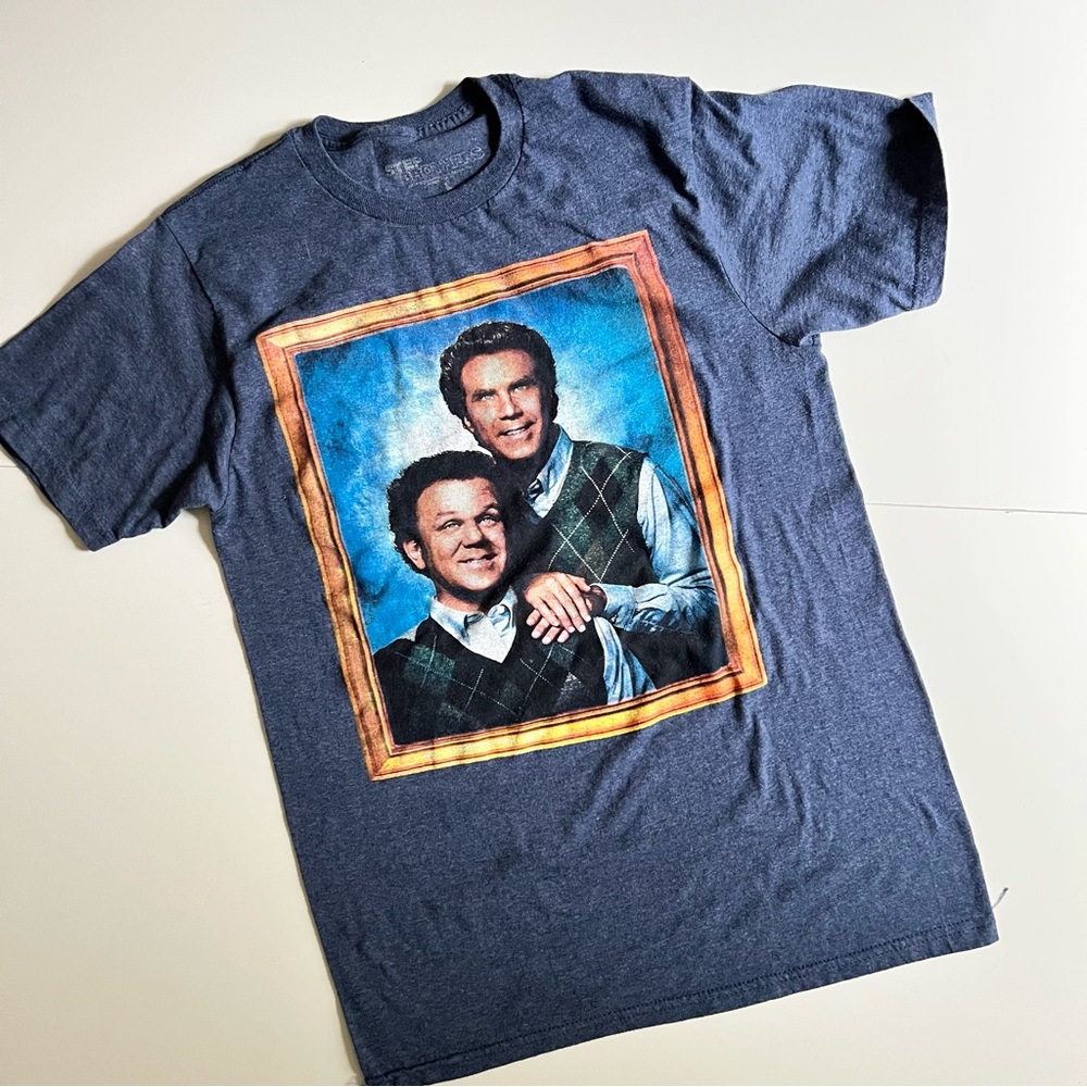 Step Brothers / Will Farrell Blue-Grey Short Sleeve Tee Vintage - Size Men’s M